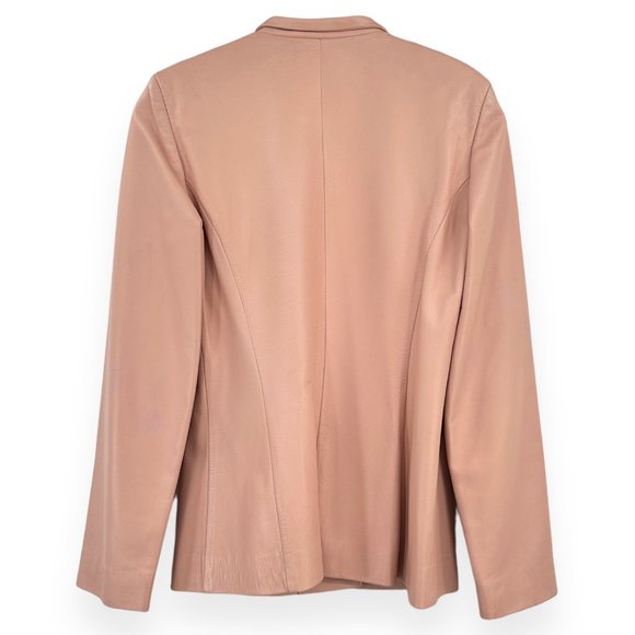 Narciso Rodriguez Light Pastel Pink Snap Button Sheep Leather Jacket - Picture 2 of 8